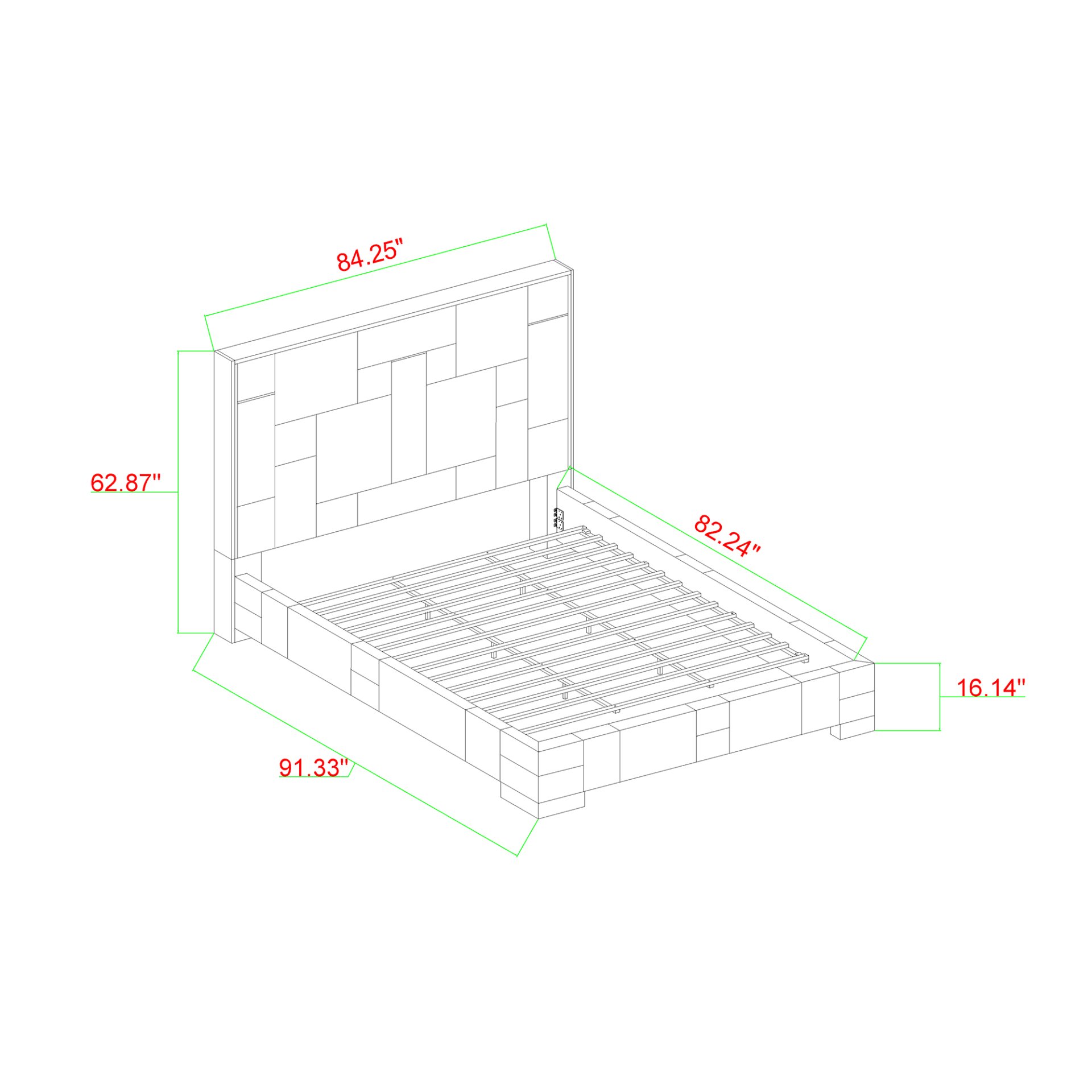 Yaris - King Bed With Wireless Charging And LED Lights - Dark Gray - Image 6