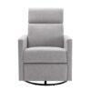 Modern Upholstered Rocker Nursery Chair Plush Seating Glider Swivel Recliner Chair - Gray - Image 16