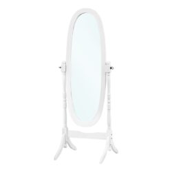 Standing Floor Mirror Full Length Oval Dressing For Bedroom - White