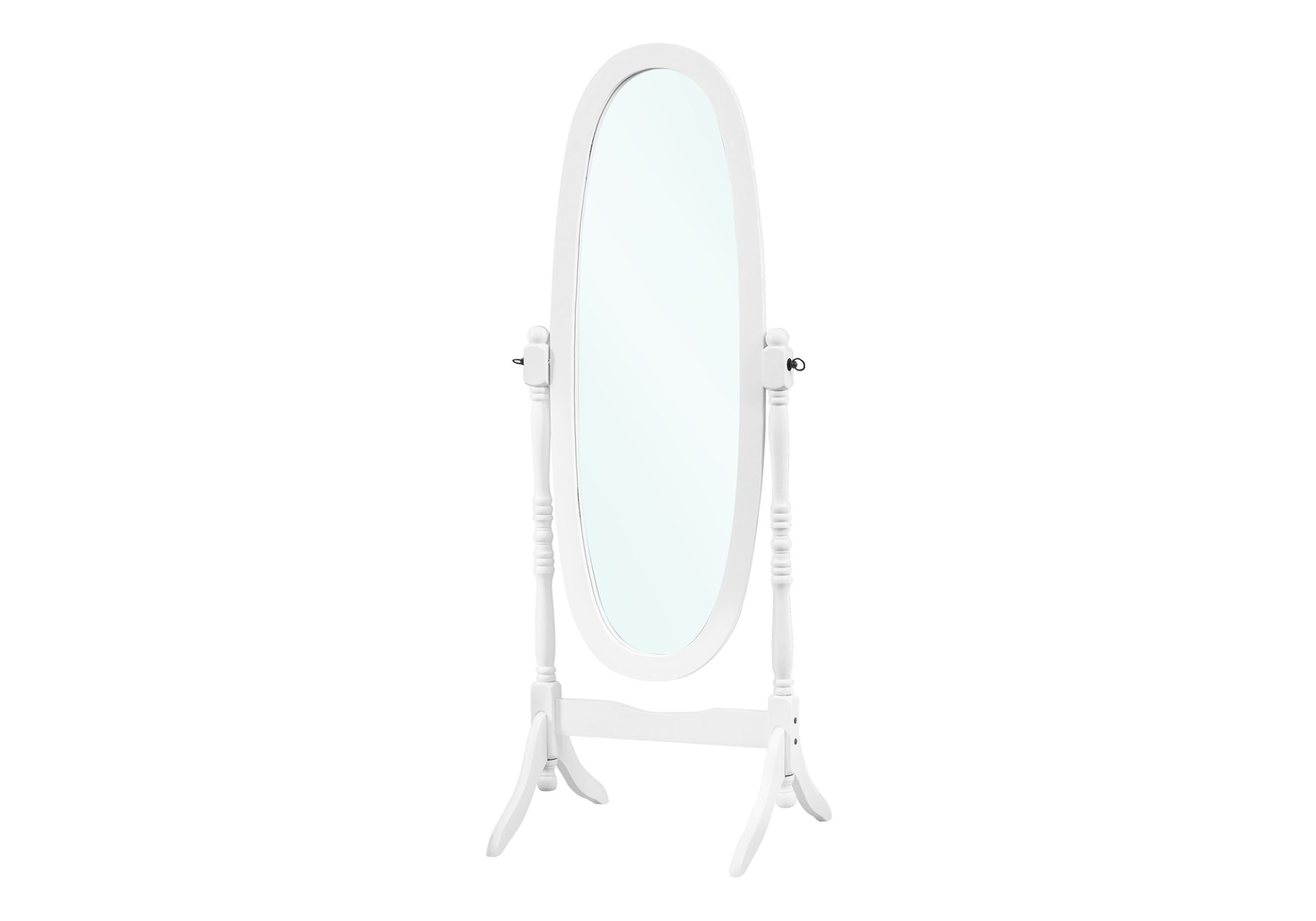 Standing Floor Mirror Full Length Oval Dressing For Bedroom - White - Image 2
