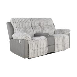 Bruni - Console Reclining Loveseat With Manual Recline - Gray