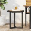 Outdoor Side Table With Iron Base And Slatted Top - Brown - Image 10
