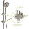 Multi Function Dual Shower Head Shower System With 4.7" Rain Showerhead, 7 Function Hand Shower, Adjustable Slide Bar - Brushed Nickel - Image 5