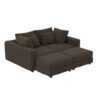 4 Seat Sofa, Deep Seat Couches With Soft Pillows And 2 Ottomans, Convertible Sofa Lounge Chair, For Living Room - Camel - Image 18