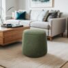 Round Storage Ottoman With High Resilience Foam - Green - Image 2