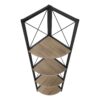 Bookshelf, Bookcase, Etagere, Corner, 4 Tier, Office, Contemporary & Modern - Taupe - Image 5