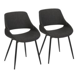 Fabrico - Mid-Century Modern Dining Chair (Set of 2) - Black / Charcoal