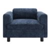Modern Oversized Armchair Comfy Accent Chair Single Sofa For Living Room Bedroom Office Apartment, Woven Velvet Fabric - Blue - Image 8