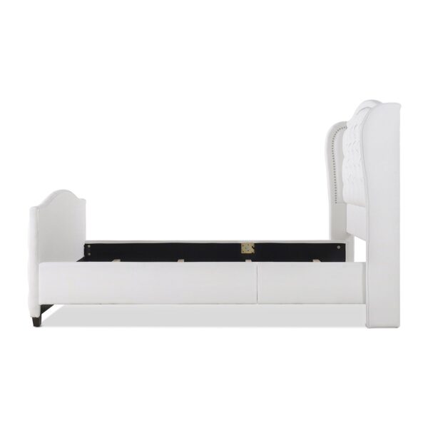 Marcella - Queen Upholstered Shelter Headboard Bed Set - Bright White