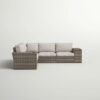 Wide Outdoor Wicker Patio Sectional With Cushions & Reversible Design - Gray - Image 6