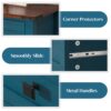 Farmhouse Style Console Table With 2 Drawers And Bottom Storage Shelf, Pagoda - Blue - Image 7