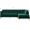 Brooke - Sectional Sofa Right Facing - Green - Image 11