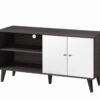 Amidon - TV Stand For Tvs Up To 47.3", With 2 Storage Shelves & 1 Cabinet, Modern Entertainment Centre For TV In Living Room - Dark Gray / White - Image 5