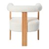 Mid-Century Modern Barrel Accent Chair, Upholstered Kitchen & Dining Room Chairs With Arms, Teddy Velvet Boucle Accent Chairs Side Chairs For Kitchen Living Room Bedroom - White - Image 13