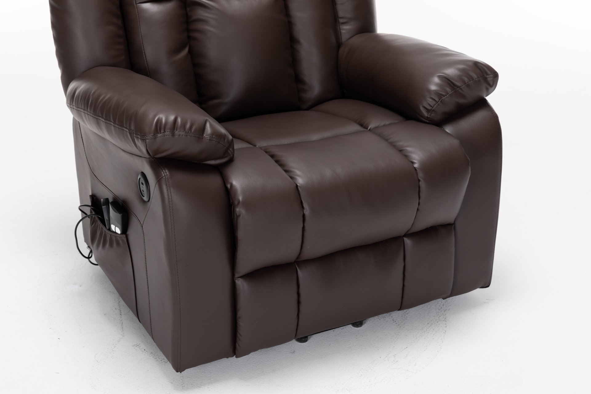 Electric Power Massage Recliner Chair - Dark Brown - Image 15