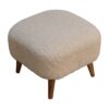 Boucle Square Footstool - Cream - Image 5