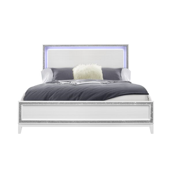 Almera - King Bed Glitter - White
