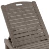 2 Piece Outdoor Chaise Lounges With Adjustable Backrest In Light Polypropylene Resin - Light Brown - Image 16