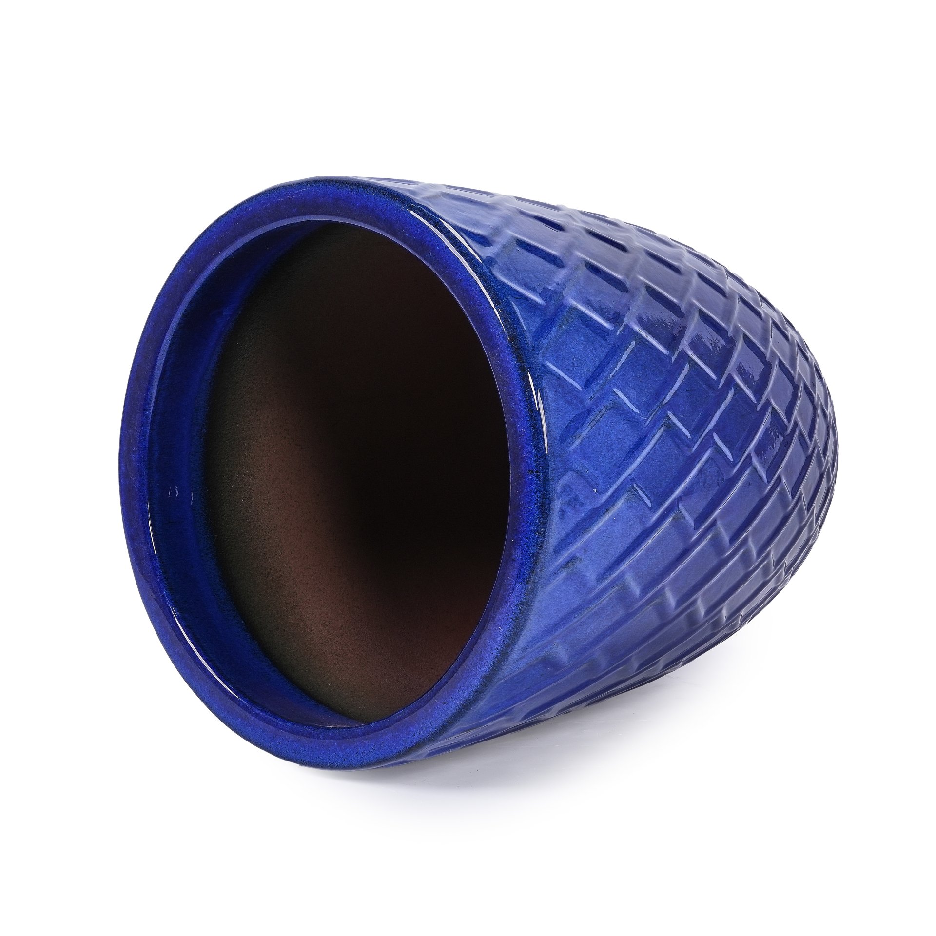 Ceramic Flowerpot, Planter For Patio, Garden, Windowsill - Dark Blue - Image 6