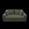 4 Seat Sofa, Deep Seat Couches With Soft Pillows And Movable Ottoman, Convertible Sofa Lounge Chair, For Living Room - Green - Image 14