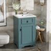 Bathroom Vanity With Sink, Soft Close Door - Green - Image 4
