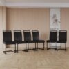 Modern Dining Chairs With High Back Upholstered Side And Metal Legs (Set of 2) - Black - Image 11