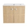 24" Wall Mounted Bathroom Vanity With Ceramic Sink And 2 Soft Closing Doors - Oak - Image 10
