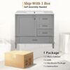 36" Bathroom Vanity With Solid Pine Frame And Soft Close Storage - Gray - Image 14
