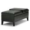 Oregon - Storage Ottoman Bench With Tray - Midnight Black - Image 3