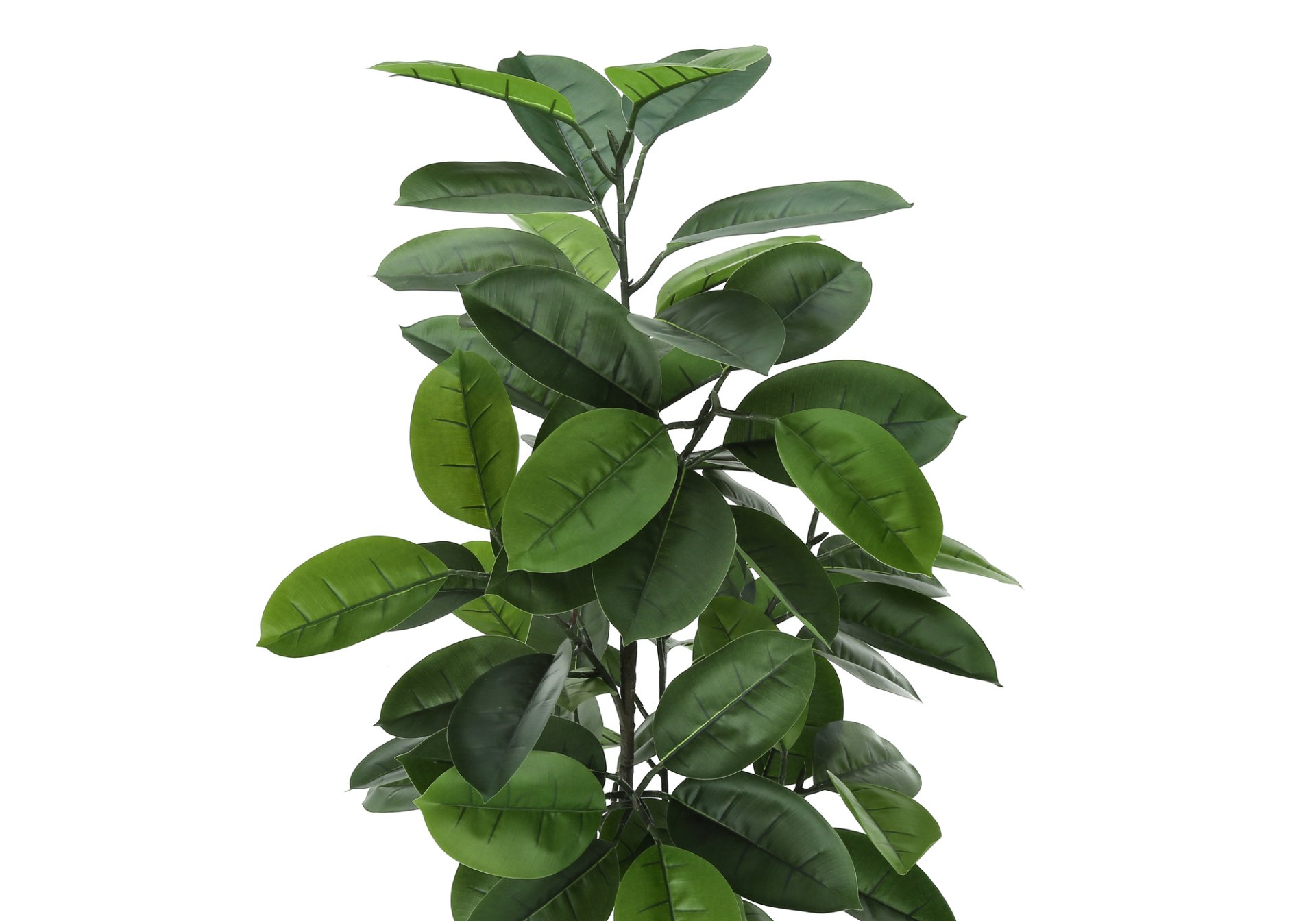 52" Tall, Artificial Plant, Rubber Tree, Indoor, Faux, Fake, Floor, Greenery, Potted, Real Touch, Decorative - Green / Black - Image 3