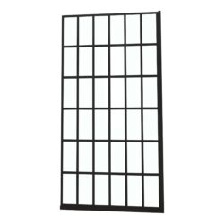 Frameless Fixed Shower Door, Open Entry Design - Matte Black