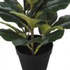 32" Tall, Artificial Plant, Fiddle Tree, Indoor, Faux, Fake, Floor, Greenery, Potted, Real Touch, Decorative - Green / Black - Image 2