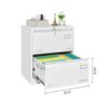 Filing Cabinet Lateral File Cabinet With Lock, 2 Drawer, For Legal / Letter / A4 / F4 Home Office - White - Image 3