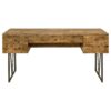 Charm - Writing Desk With 4 Drawers And Open Shelf - Nutmeg Brown - Image 4