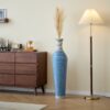 Tall Standing Designer Floor Vase Durable Artificial 2 Tone Ideal Decor Accent For Living Room - Lake Blue - Image 14