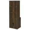 Multifunctional Bookcase With 3 Open Shelves And Locking Drawers, USB Charging - Brown / Pine Wood - Image 6