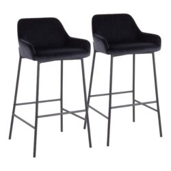 Daniella - Industrial Fixed Height Bar Stool (Set of 2) - Black