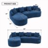 Full Compression Sponge Modular Chenille L Shape Sectional Sofa With High Density Foam, Spacious And Comfortable - Navy Blue - Image 3