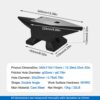 Heavy Duty Cast Steel Anvil, 22 Lbs Single Horn With Large Countertop, High Hardness For smithing - Black - Image 3