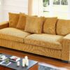 Luxe Corduroy Sofa With 5 Matching Toss Pillows, Sleek Design, Spacious And Comfortable 3 Seater Couch - Ginger - Image 11
