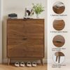 Medieval - Independent Shoe Cabinet With 2 Flip Drawers - Walnut - Image 8