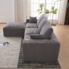 Modular Sectional Sofa With USB Charger And Petal Armrest - Gray - Image 11