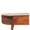 Oval Coffee Table With 1 Drawer - Chestnut - Image 7