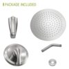 10" Round Rain Shower Head System With Waterfall Tub Spout, Wall Mounted, Stainless Steel - Brushed Nickel - Image 8