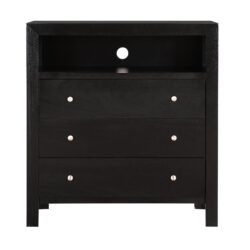 Elegant Transitional Media Chest - Black