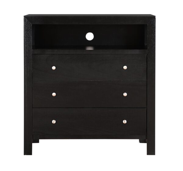 Elegant Transitional Media Chest - Black