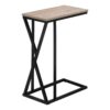 Accent Table, C - Shaped, Contemporary And Modern - Taupe / Black - Image 4