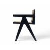 Chandigarh - Arm Dining Chair (Set of 2) With Natural Cane Design / Black - Image 7