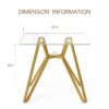 Modern Glass Dining Table With Metal Legs For 2 4 People - Gold - Image 3
