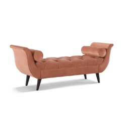 Alma - Tufted Flared Arm Entryway Bench - Peach Orange